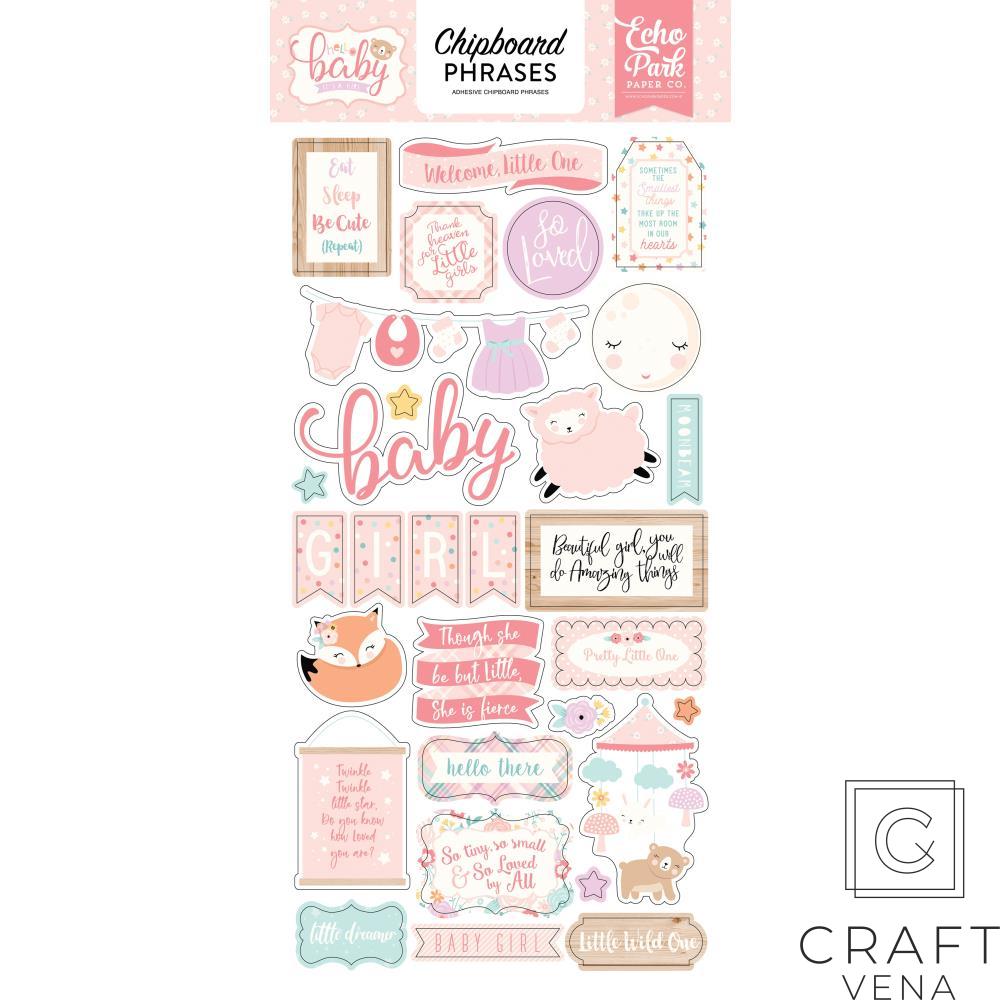 OBG171022 naklejki Hello Baby Girl Echo Park