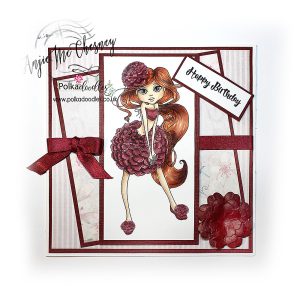 [POLK] stempel; polimerowy; do kolorowania; kobieta; 4 elementy; Polkadoodles; 70x95 mm wymiar; Dahlia Darling Buds - obrazek 4