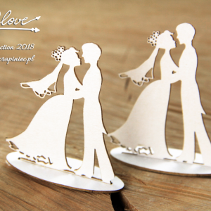 <SCRA> tekturki; ślubne; 3D (przestrzenne), tektura; młoda para; 50x20x60 mm wymiar; 2 szt.; Scrapiniec; Boho Love - Bridegroom 3D - obrazek 3