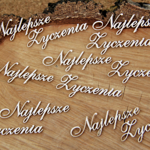 <SCRA> tekturki; napisy; 2D (płaskie), tektura; życzenia; 140x140 mm wymiar; 6 szt.; Scrapiniec; Najlepsze Życzenia zestaw 6 napisów - obrazek 3