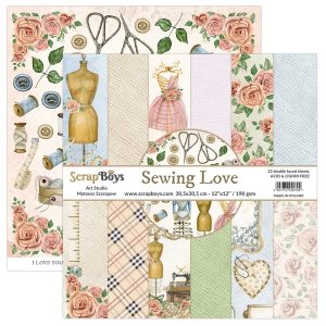 SELO-08 zestaw papierów Sewing Love Scrap Boys