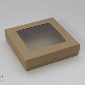 <RZEC> baza; pudełko; do kartek; kwadratowe, 15x15x3,5 cm, wysokie, z okienkiem; kraftowe; Rzeczy z Papieru, 300 g gramatura - obrazek 3