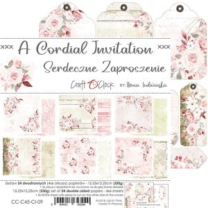 CC-C45-CI-09 zestaw papierów A Cordial Invitation Craft O'Clock