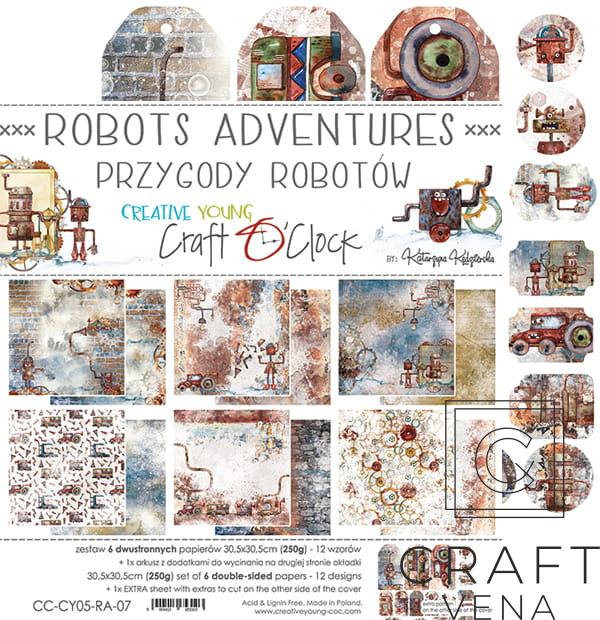 zestaw papierów Robots Adventures Craft O'Clock