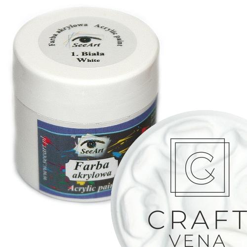 FARB_AKRY_01_BIAŁ_120ML SeeArt farba akrylowa 120 ml biała