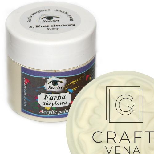 FARB_AKRY_03_KOŚĆ_SŁON_120ML SeeArt farba akrylowa 120 ml kość słoniowa