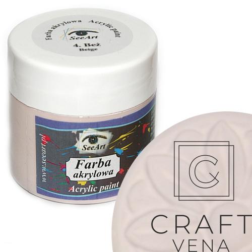 FARB_AKRY_04_BEŻ_120ML SeeArt farba akrylowa 120 ml beż