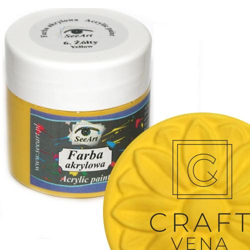 FARB_AKRY_06_ŻÓŁT_120ML SeeArt farba akrylowa 120 ml żółty