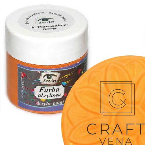 FARB_AKRY_08_POMA_120ML SeeArt farba akrylowa 120 ml słoneczny pomarańczowy