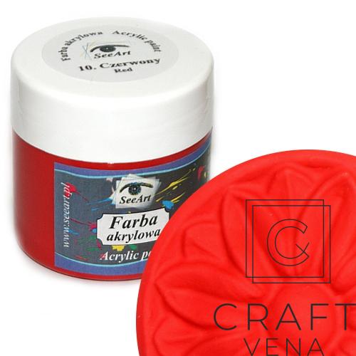 FARB_AKRY_10_CZER_120ML SeeArt farba akrylowa 120 ml czerwony