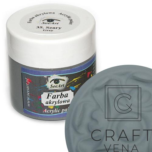 FARB_AKRY_35_SZAR_120ML SeeArt farba akrylowa 120 ml szary