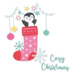 665677 sizzix wykrojnik Penguin Stocking