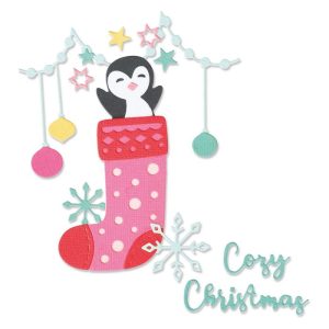 665677 sizzix wykrojnik Penguin Stocking