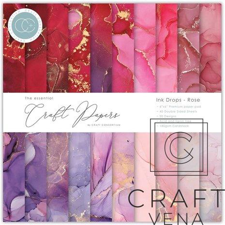 CCEPAD022B CCEPAD022B Craft Consortium; The Essentials Ink Drops - Rose