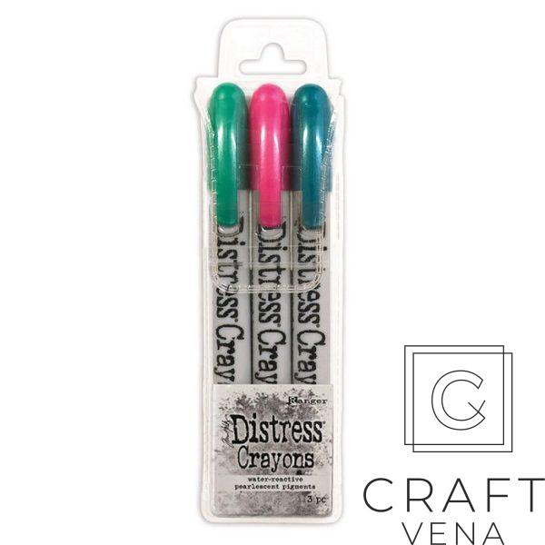 TSCK81180 TSCK81180 Tim Holtz; Distress Pearl Crayons Holiday Set 4