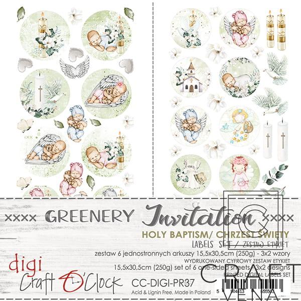 CC-DIGI-PR37 Craft O'Clock; Greenery Invitation