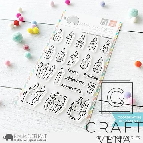 STEM_MAME_CELE_CAND Mama Elephant; stemple Celebrate Candles