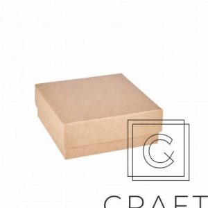 5904999431607 Pudełko na upominki z wieczkiem - kraft 8x8x3