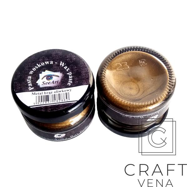 PAST_WOSK_BRĄZ_OLIW_20ML Pasta woskowa metaliczna, braz