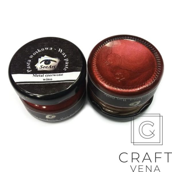 PAST_WOSK_CZERW_WINO_20ML Pasta woskowa metaliczna, SeeArt, czerwone wino