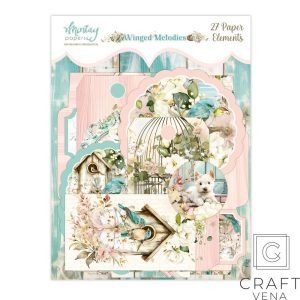 Elementy papierowe koperty i tagi, Mintay Papers, Winged Melodies 27 sztuk - obrazek 1